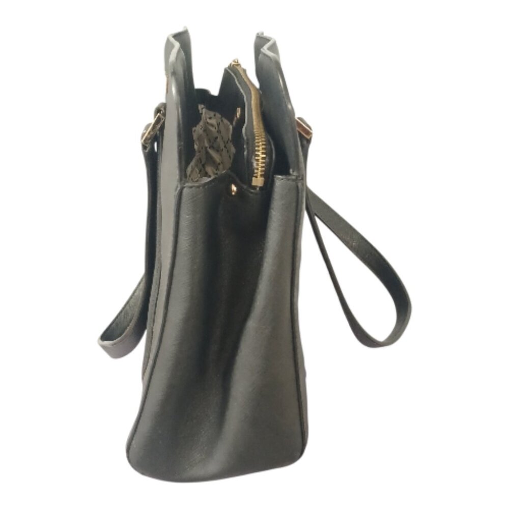 Kate Spade Newbury Lane Miles Black Structured Leather Satchel Shoulder Bag Tote - Picture 5 of 14